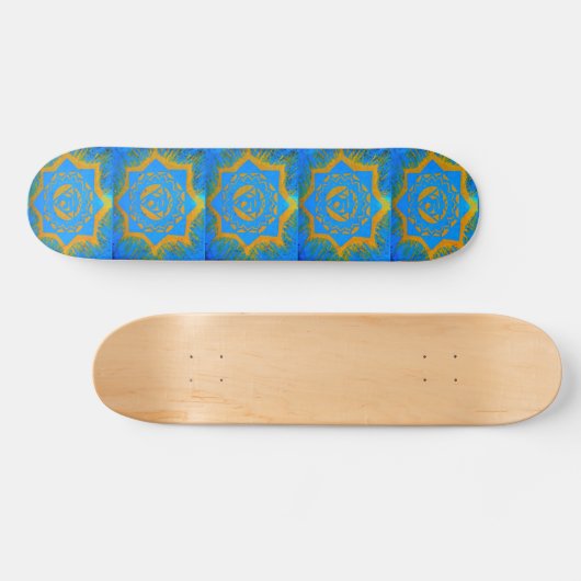 Gold auf blauem Tantrylon Skateboard (Horizontal)