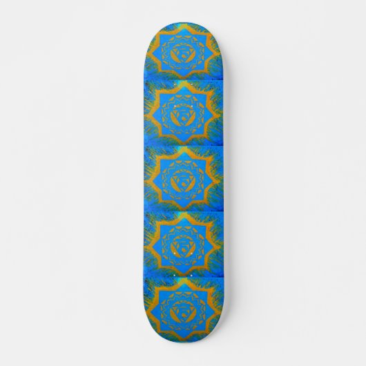 Gold auf blauem Tantrylon Skateboard (Vorne)