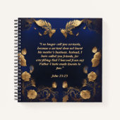 Gold auf blauer Zeit mit Jesus Journal Notizblock (Vorderseite)