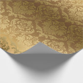 Gold auf blumenfähigem Gewand Geschenkpapier (Ecke)