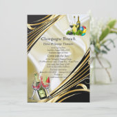 Gold auf Champagner Silk Brunch Ankündigungen (Stehend Vorderseite)