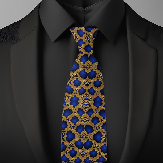 Gold auf dem Saphire-Muster Krawatte