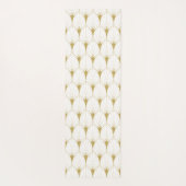 Gold auf dem White Art Deco Geometric Muster Yogamatte (Rückseite)