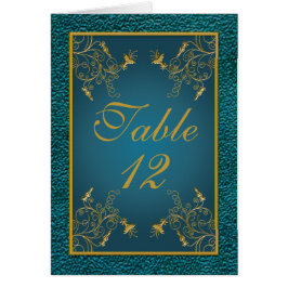Gold auf der Aquamarinen Tischnummer