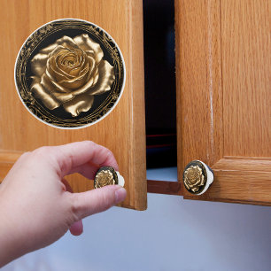 Gold auf der Gerahmten Rose von Black Riese Keramikknauf