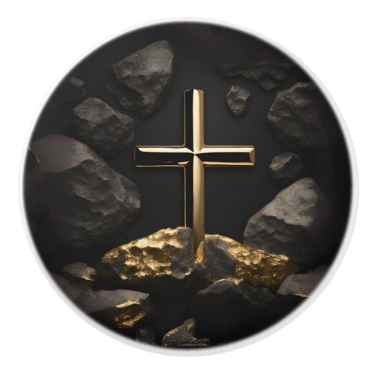 Gold auf der Keramik des Schwarzen Kreuzes Keramikknauf (Vorderseite)