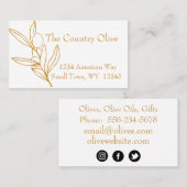 Gold auf der Olive Branch Olive Oil Business Card Visitenkarte (Vorne/Hinten)