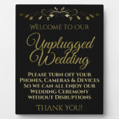 Gold auf der schwarzen Hochzeitsplatte Fotoplatte (Vorderseite)