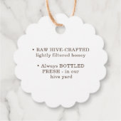 Gold auf Elfenbein Scalloped Reinen Honig mit Bien Geschenkanhänger (Rückseite)