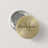 Gold auf Gold Ersteinzel und Name Personalisiert Button (Vorne & Hinten)