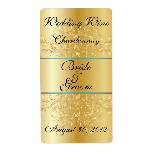 Gold auf Gold-Hochzeitswein-Label (Vorne)