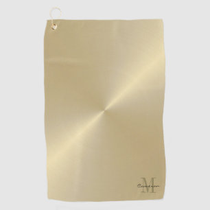 Gold auf Gold Initiale und Name Personalisiert Golfhandtuch