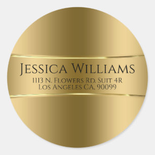 Gold auf Gold-Klassik-Round-Aufkleber Runder Aufkleber