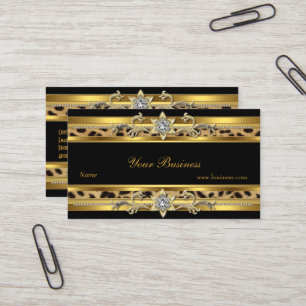 Gold auf Gold Schwarz Elegantes Klassisches Juwel  Visitenkarte