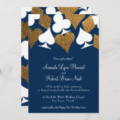 Gold auf Navy Blue Las Vegas Hochzeitseinladung Einladung (Vorne/Hinten)
