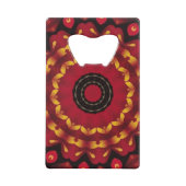 Gold auf roter Mandala Geldbeutel Flaschenöffner (Rückseite)