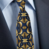 Gold auf Saphir-Bold-Muster Krawatte