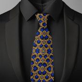 Gold auf Saphir-Formalpattern Krawatte