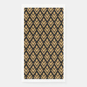 Gold auf Schwarz Art Deco Geometrisches Muster Serviette (Vorderseite)