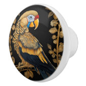 Gold auf schwarzem Papagei Keramikknauf (Rechts)