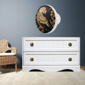 Gold auf schwarzem Papagei Keramikknauf