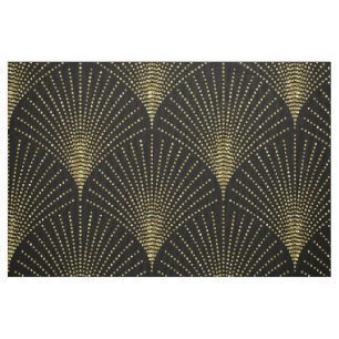 Gold auf schwarzen Kunst-Deko geometrischen Muster Stoff
