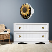 Gold auf schwarzen Riesen-Sonnenblumen Keramikknauf