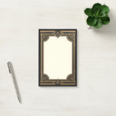 Gold auf schwarzer klassischer Art Deco Post-it Klebezettel (Büro)