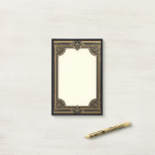 Gold auf schwarzer klassischer Art Deco Post-it Klebezettel (Auf Schreibtisch)