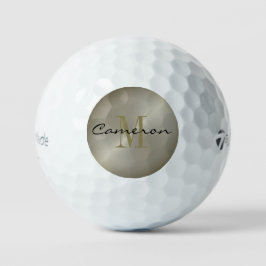 Gold auf Silber personalisiertes Geschenk mit Anfa Golfball