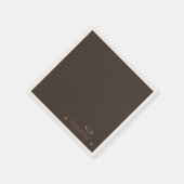 Gold auf tiefbrauner minimalistischer Papiertücher Serviette (Ecke)