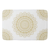 Gold auf weißem, verziertem Mandelmuster Badematte (Vorderseite)