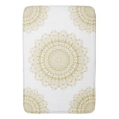 Gold auf weißem, verziertem Mandelmuster Badematte (Vorderseite Vertikal)