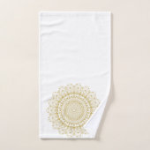 Gold auf weißem, verziertem Mandelmuster Badhandtuch Set (Handtuch)