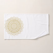 Gold auf weißem, verziertem Mandelmuster Badhandtuch Set (Handtuch)