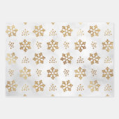 Gold auf weißen Weihnachtsbaumen. Bauern, Schneefl Geschenkpapier Set (Vorderseite 2)