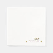 Gold auf weißer minimalistischer Papiertücher Serviette (Vorderseite)