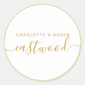 Gold auf weißer Notizkarte Runder Aufkleber (Vorderseite)