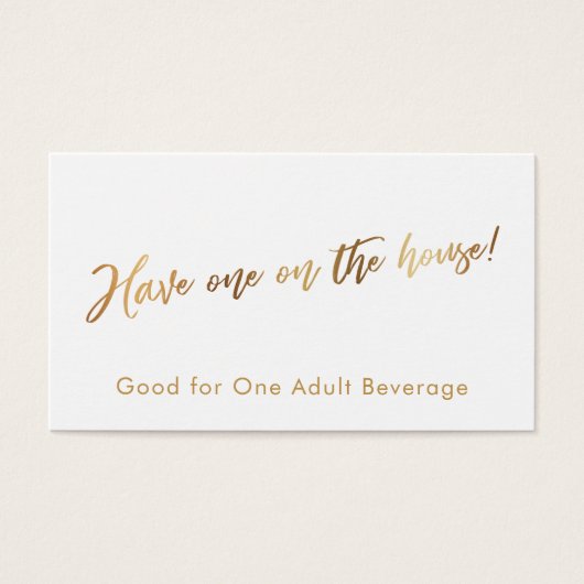 Gold auf White Handwriting Script Drinckets (Vorderseite)