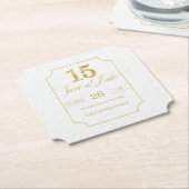 Gold auf White Quinceanera Englisch Save the Date Untersetzer (angewinkelt)