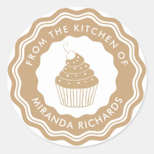 Gold aus der Küche der hausgemachten modernen Bäck Runder Aufkleber