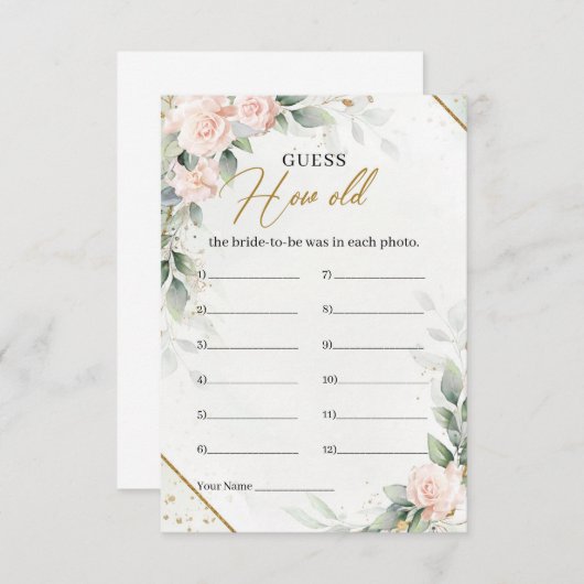 Gold aus Weiß und Grün Wie alt war er noch Begleitkarte (Vorne/Hinten)