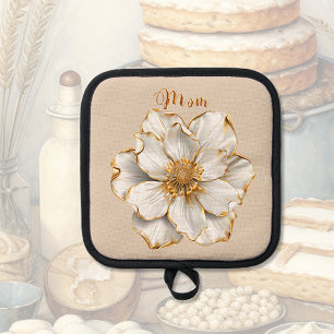 Gold ausgeglichene Blüten Topflappen