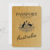 Gold Australia - Passport-Einladung Einladung (Rückseite)