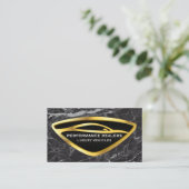 Gold Auto Car Logo | Black Marble Luxury Visitenkarte (Stehend Vorderseite)