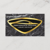 Gold Auto Car Logo | Black Marble Luxury Visitenkarte (Vorderseite)