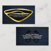 Gold Auto Car Logo | Gold Dark Blue Background Visitenkarte (Vorne/Hinten)
