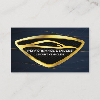 Gold Auto Car Logo | Gold Dark Blue Background Visitenkarte
