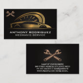 Gold-Auto-Logo | Kohlenstofffaser | Wrenches Visitenkarte (Vorne/Hinten)