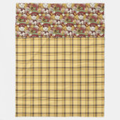 GOLD-AUTUMN-KARIERTES MUSTER MIT SCHARFENSCHALTFLÄ FLEECEDECKE (Vorderseite)